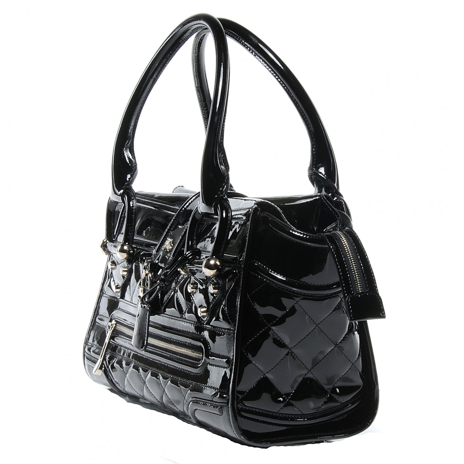 Burberry Patent Quilted Large Manor Black 3 of 8