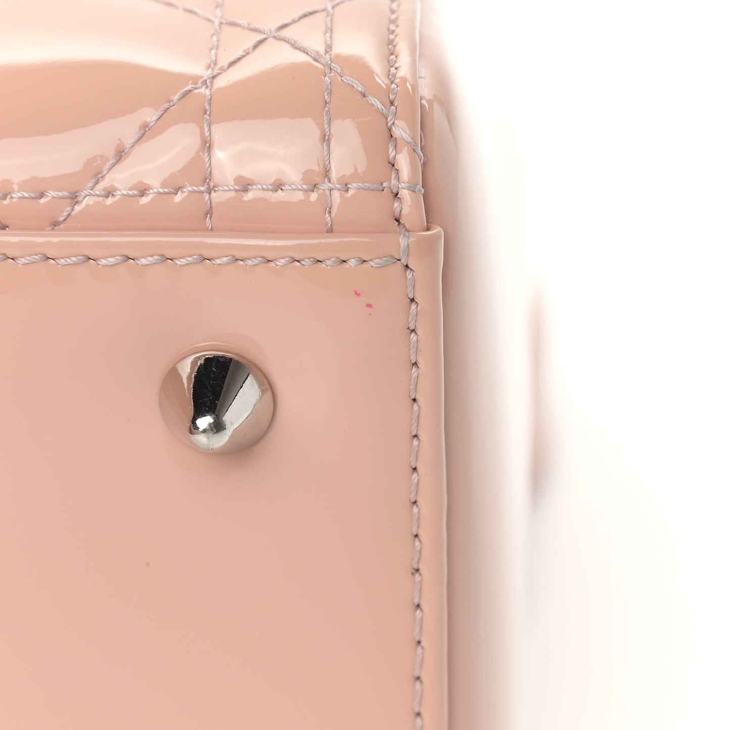 Patent Cannage Medium Lady Dior Light Pink