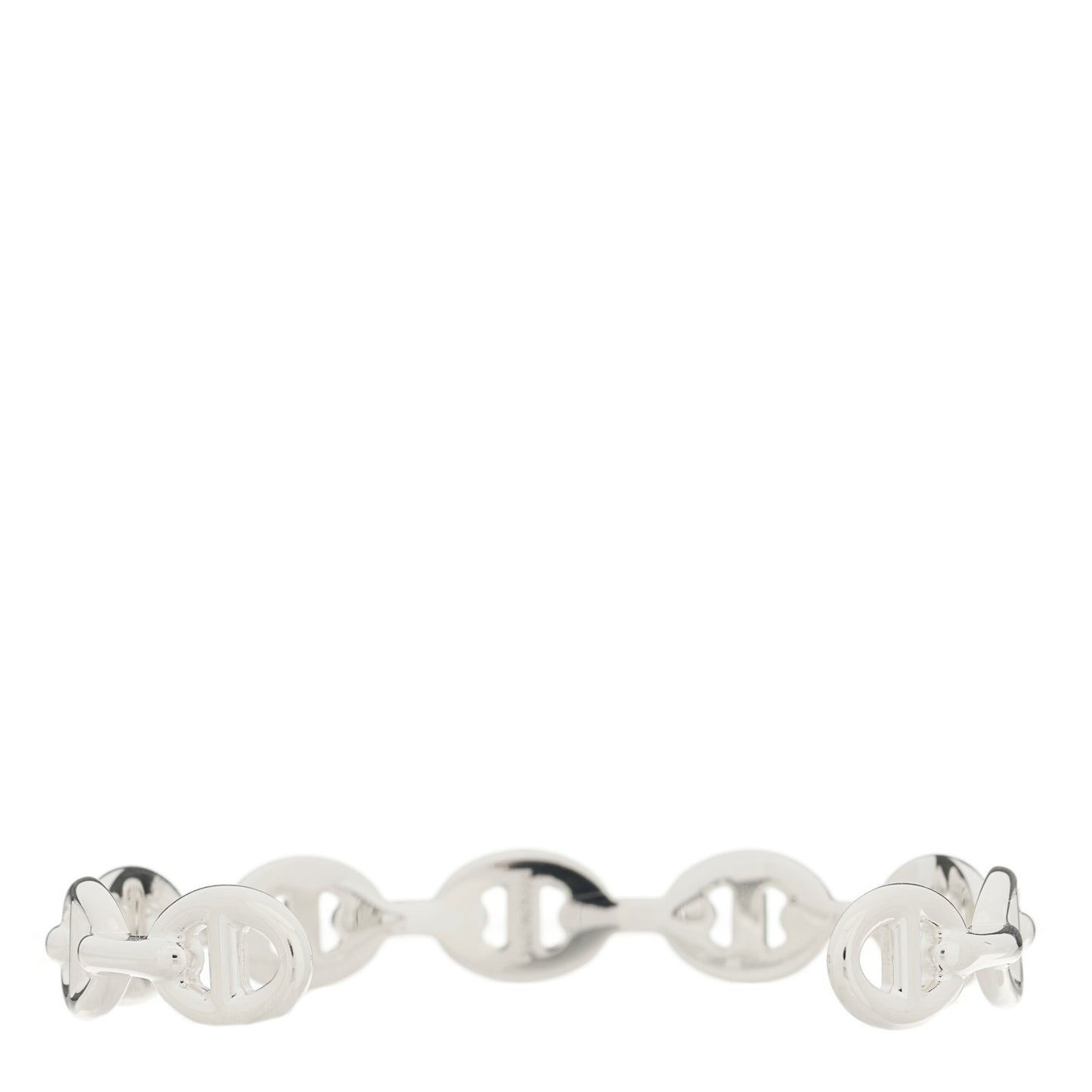 Sterling Silver MM Chaine d'Ancre Enchainee Cuff Bracelet LG