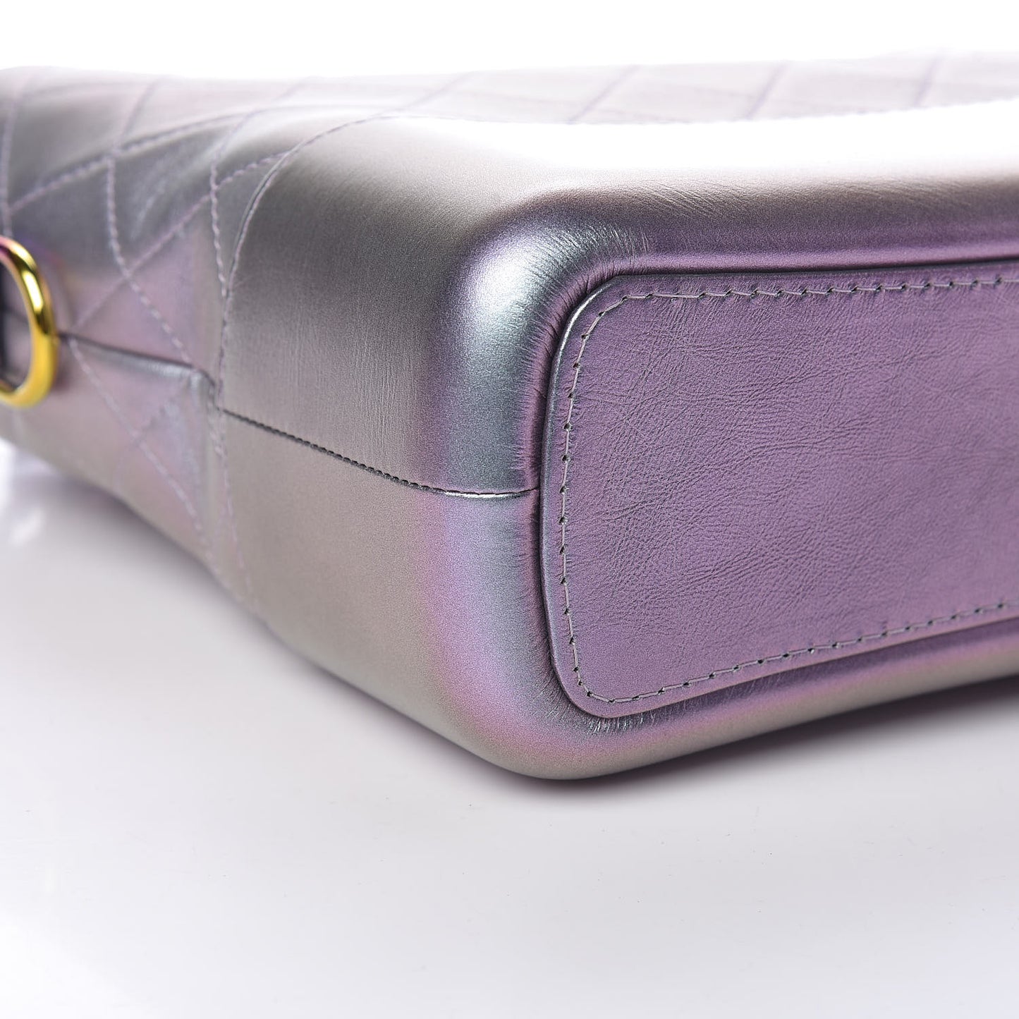 Iridescent Lambskin Calfskin Quilted Medium Gabrielle Hobo Light Purple