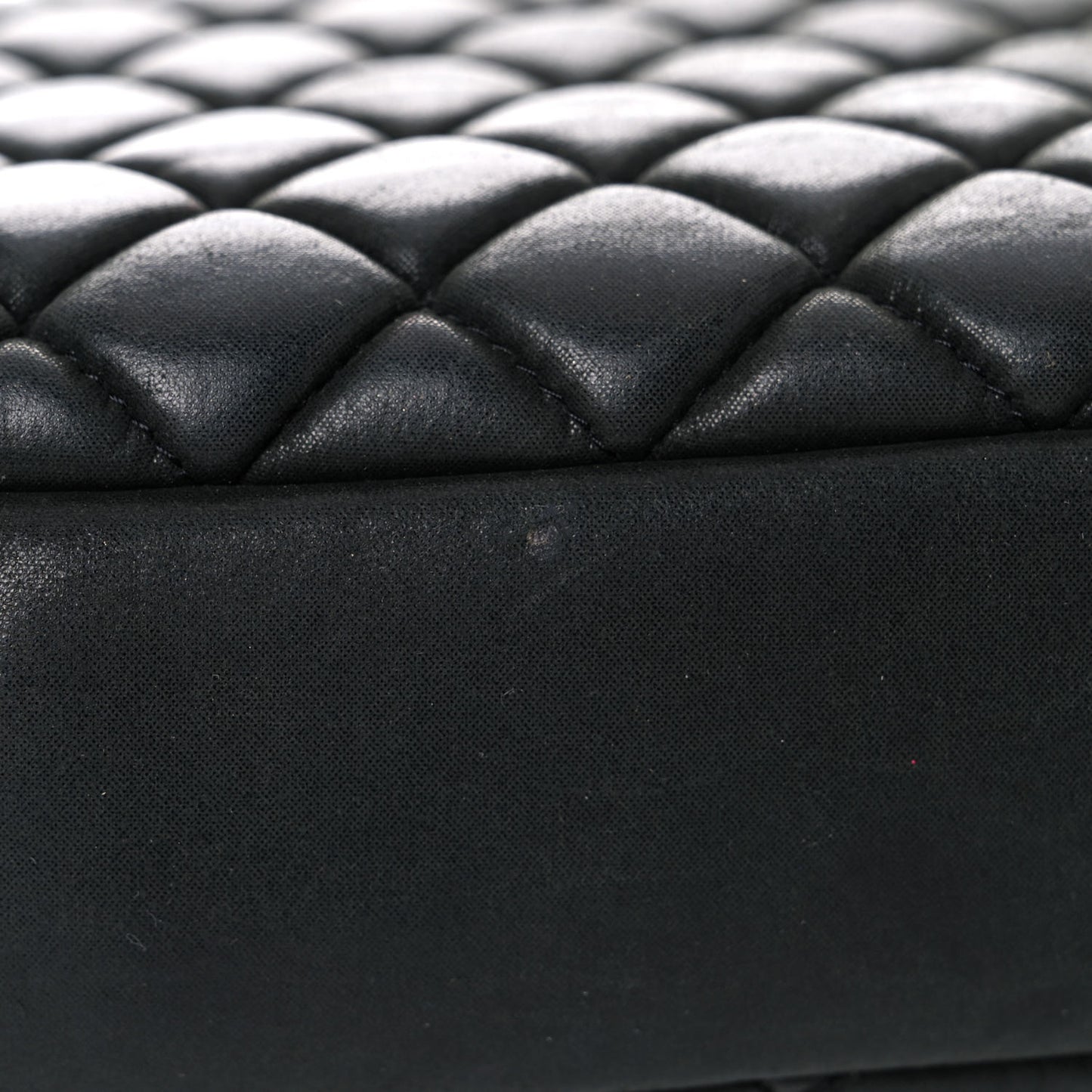 Iridescent Calfskin Quilted Small New Bubble Flap Anthracite