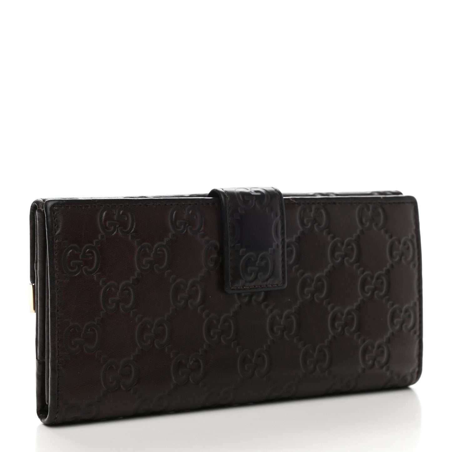 Guccissima Signature Dice Continental Wallet Chocolate