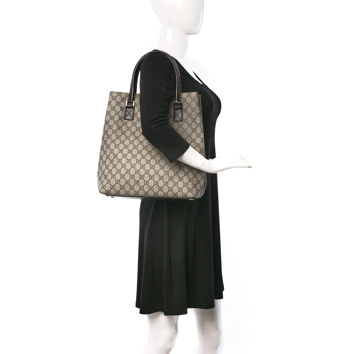Gucci GG Plus Monogram Vertical Tote Dark Brown 2 of 10