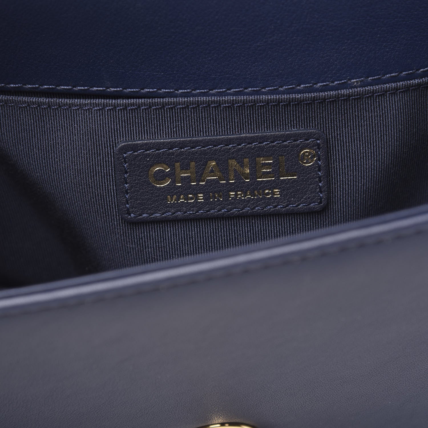 Chanel Calfskin Chevron Quilted Braided Small Boy Flap White Navy 6 of 11