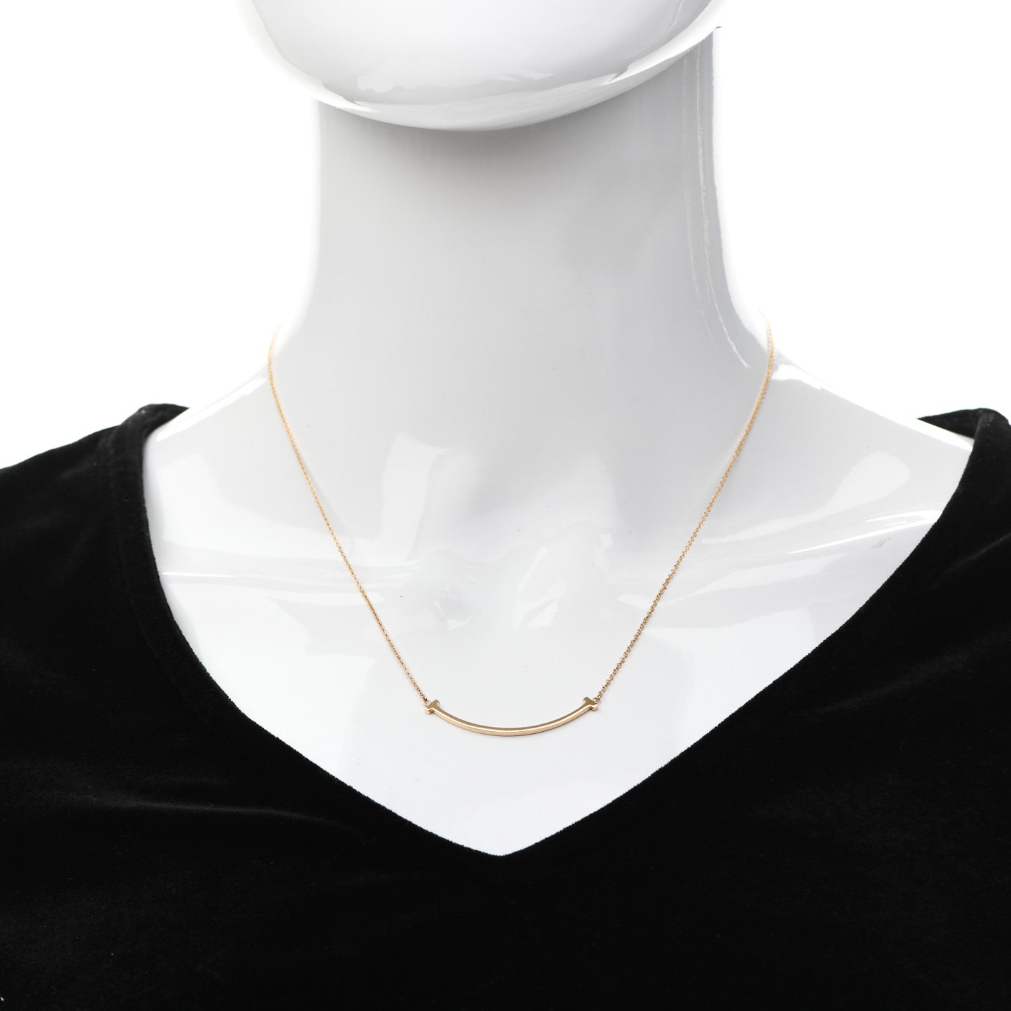 18K Rose Gold Small T Smile Pendant Necklace