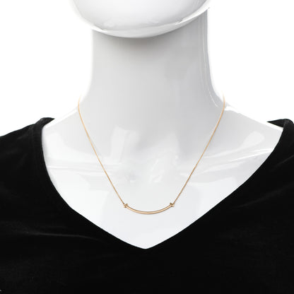Tiffany 18K Rose Gold Small T Smile Pendant Necklace 2 of 5