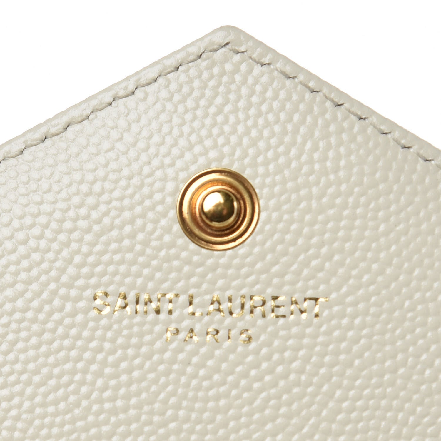 Saint Laurent Grain De Poudre Matelasse Chevron Monogram Chain Wallet Porcellana 7 of 8