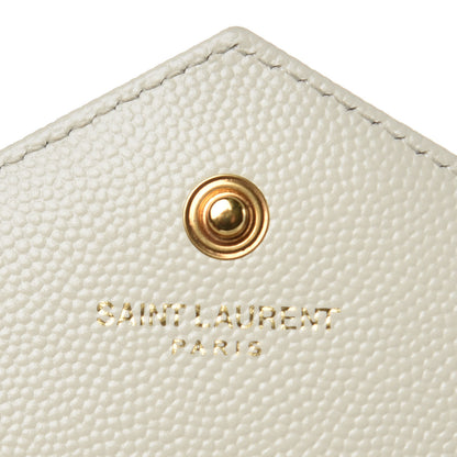 Saint Laurent Grain De Poudre Matelasse Chevron Monogram Chain Wallet Porcellana 7 of 8