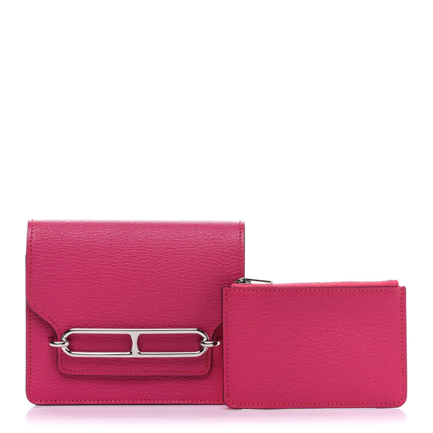 Hermes Chevre Mysore Roulis Slim Wallet Rose Shocking 1 of 10