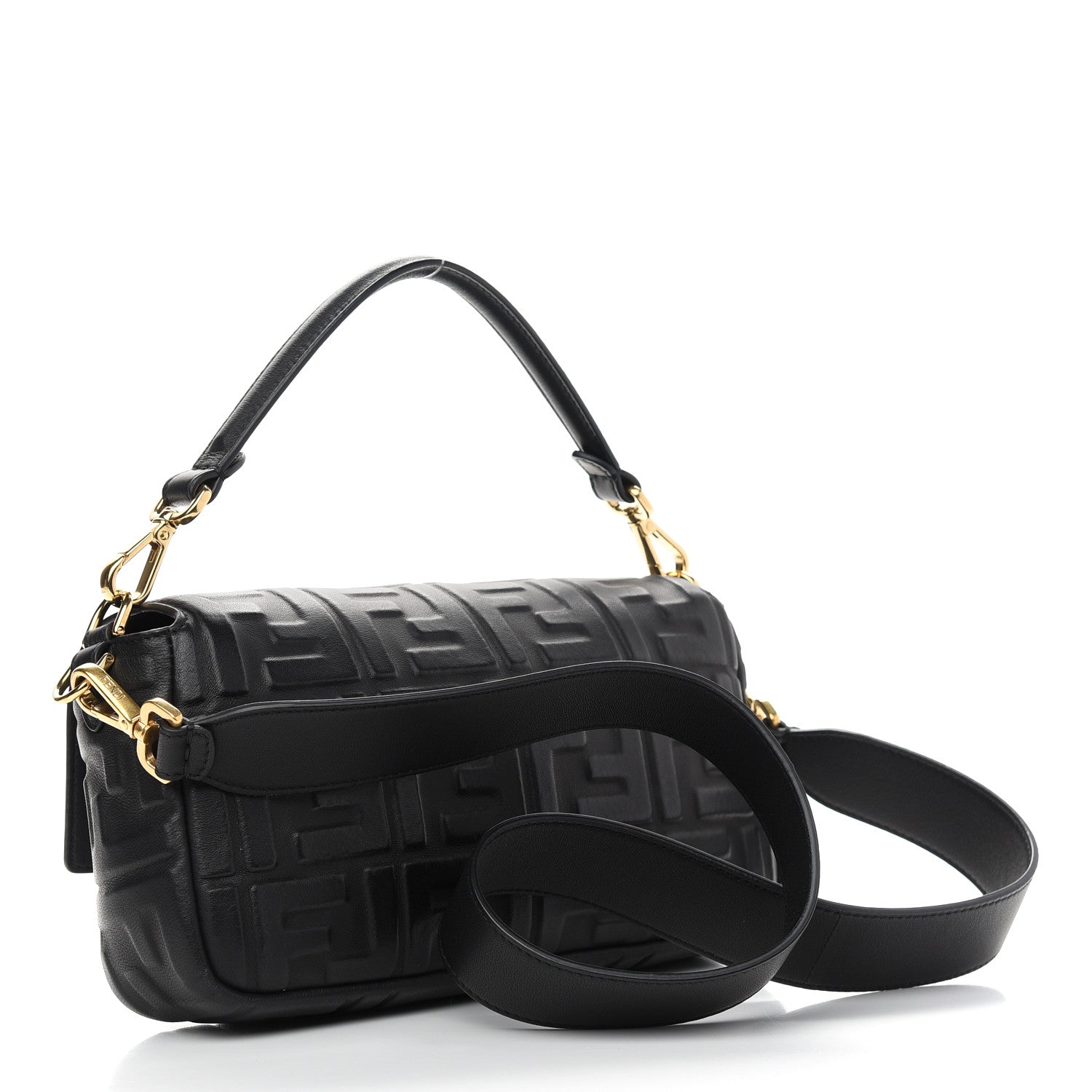 Fendi Nappa FF 1974 Embossed Baguette Black 3 of 9