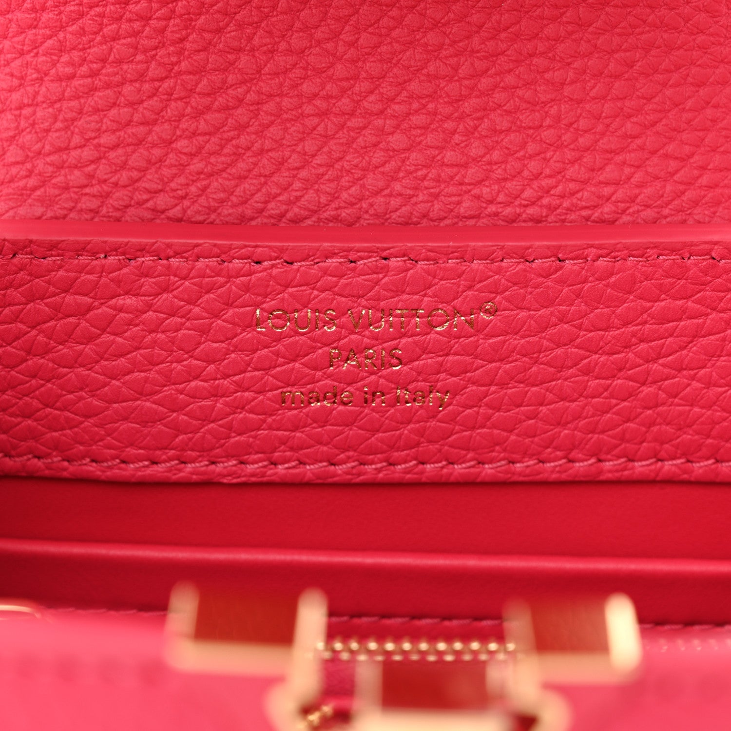 Louis Vuitton Rattan Taurillon Capucines Mini Magenta 5 of 8