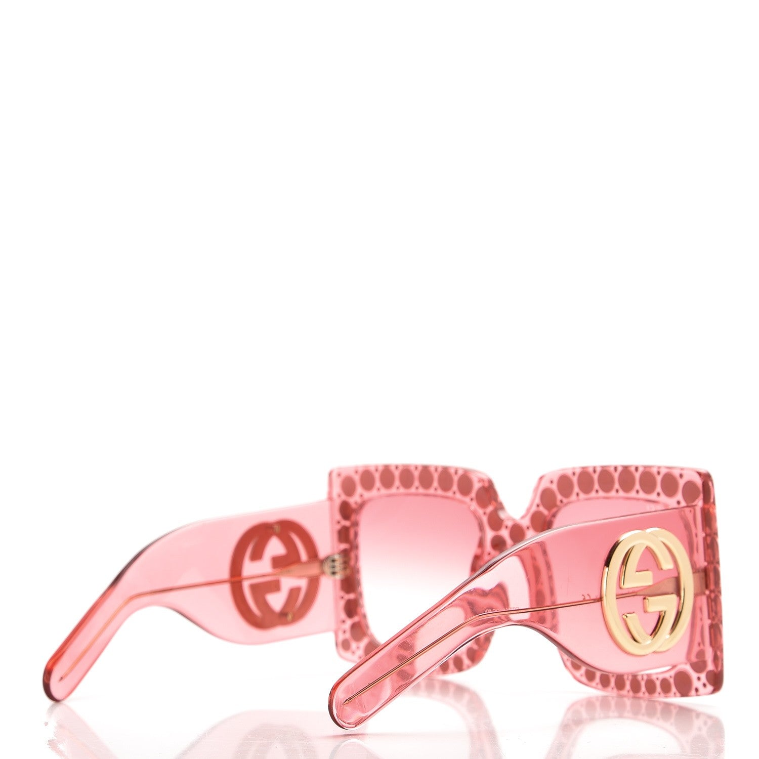 Gucci Acetate Crystal Oversize Sunglasses GG0145S Pink 4 of 7