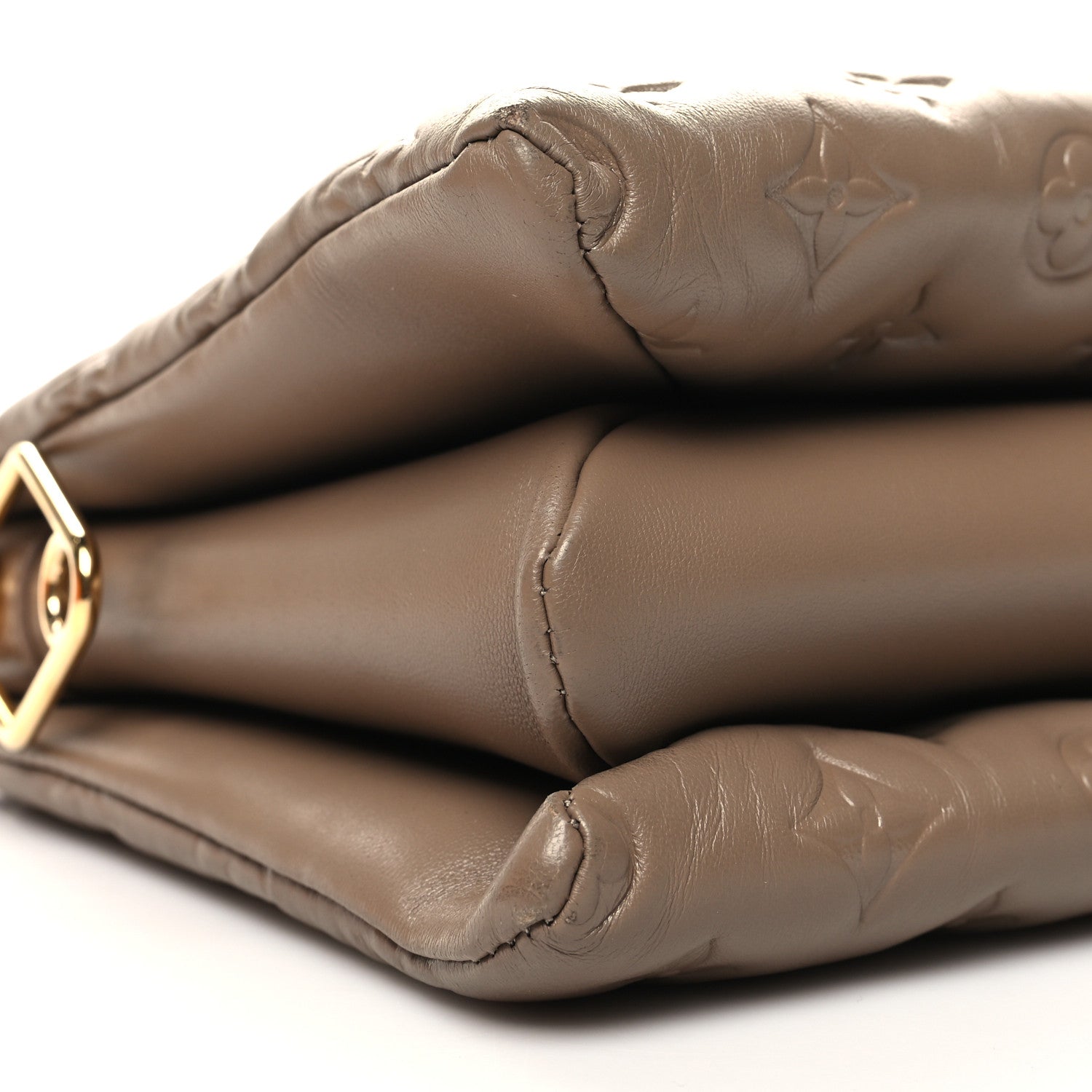 Louis Vuitton Lambskin Embossed Monogram Coussin PM Taupe 10 of 11