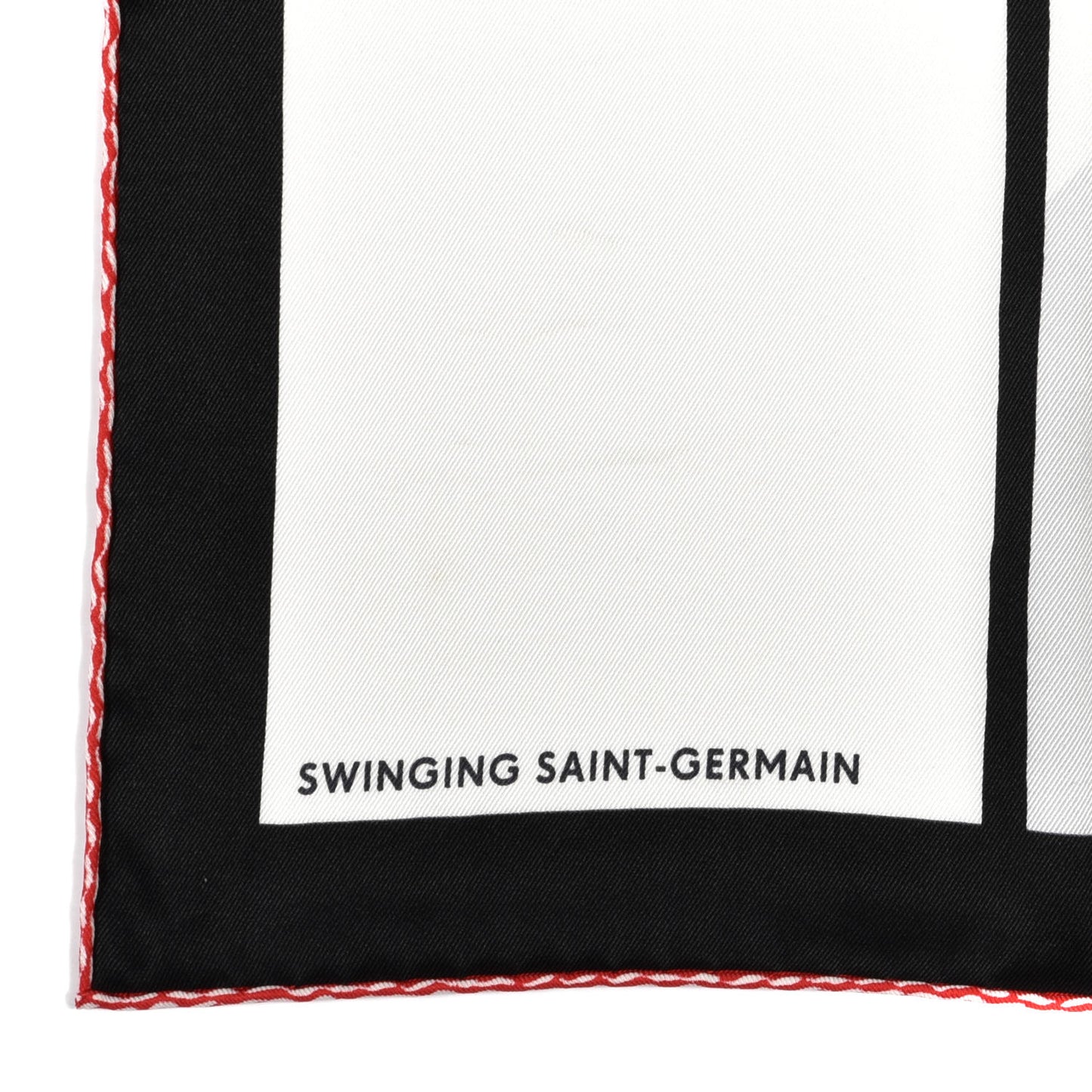 Silk Swinging Saint Germain Scarf 70 White Black Rouge