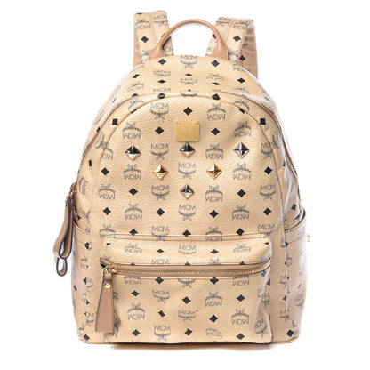 MCM Visetos Medium Studded Stark Backpack Beige 1 of 13