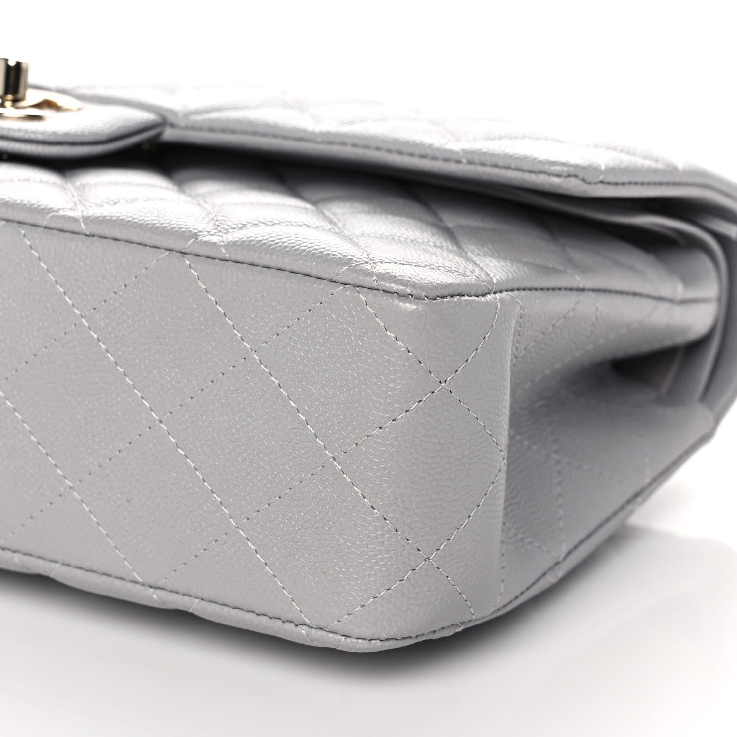Chanel Caviar Quilted Medium Double Flap Grey 9 of 10
