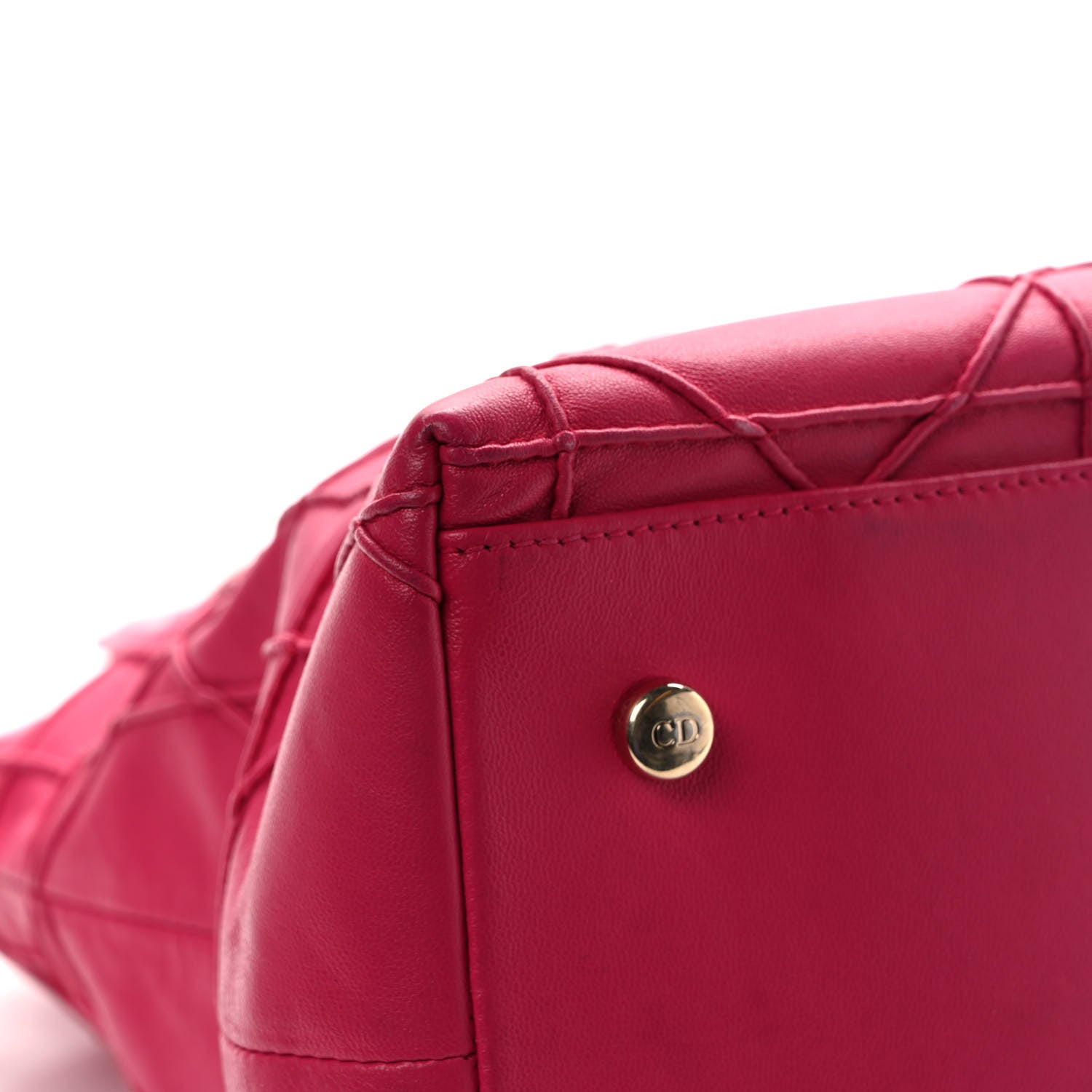 Christian Dior Lambskin Cannage Medium Granville Tote Fuchsia 10 of 11