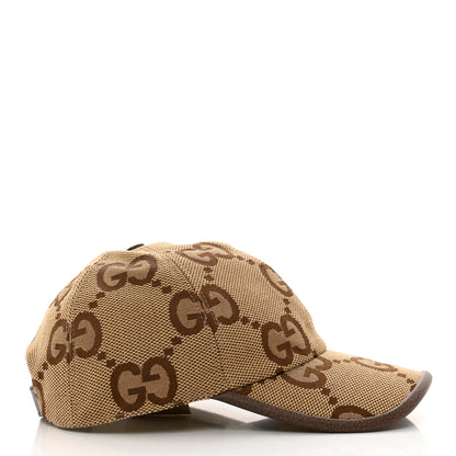 Gucci Monogram Jumbo GG Baseball Hat L 58 Camel Ebony 6 of 14