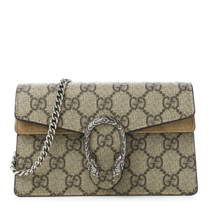 Gucci GG Supreme Monogram Super Mini Dionysus Shoulder Bag Taupe 1 of 9
