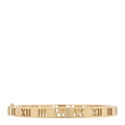Tiffany 18K Yellow Gold Diamond Atlas Pierced Hinged Bangle Bracelet 2 of 3