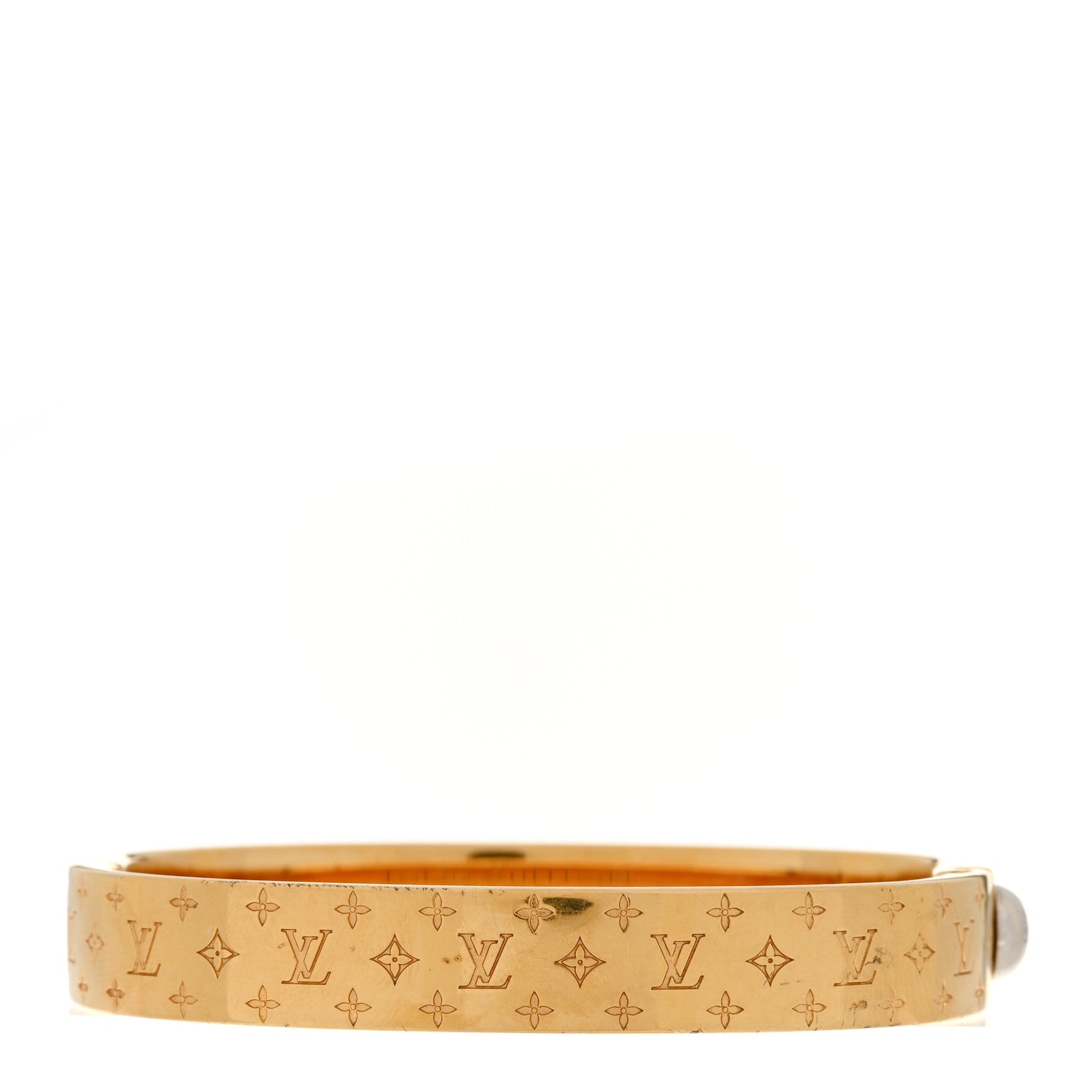 Louis Vuitton Brass Monogram Nanogram Cuff S Gold 3 of 7