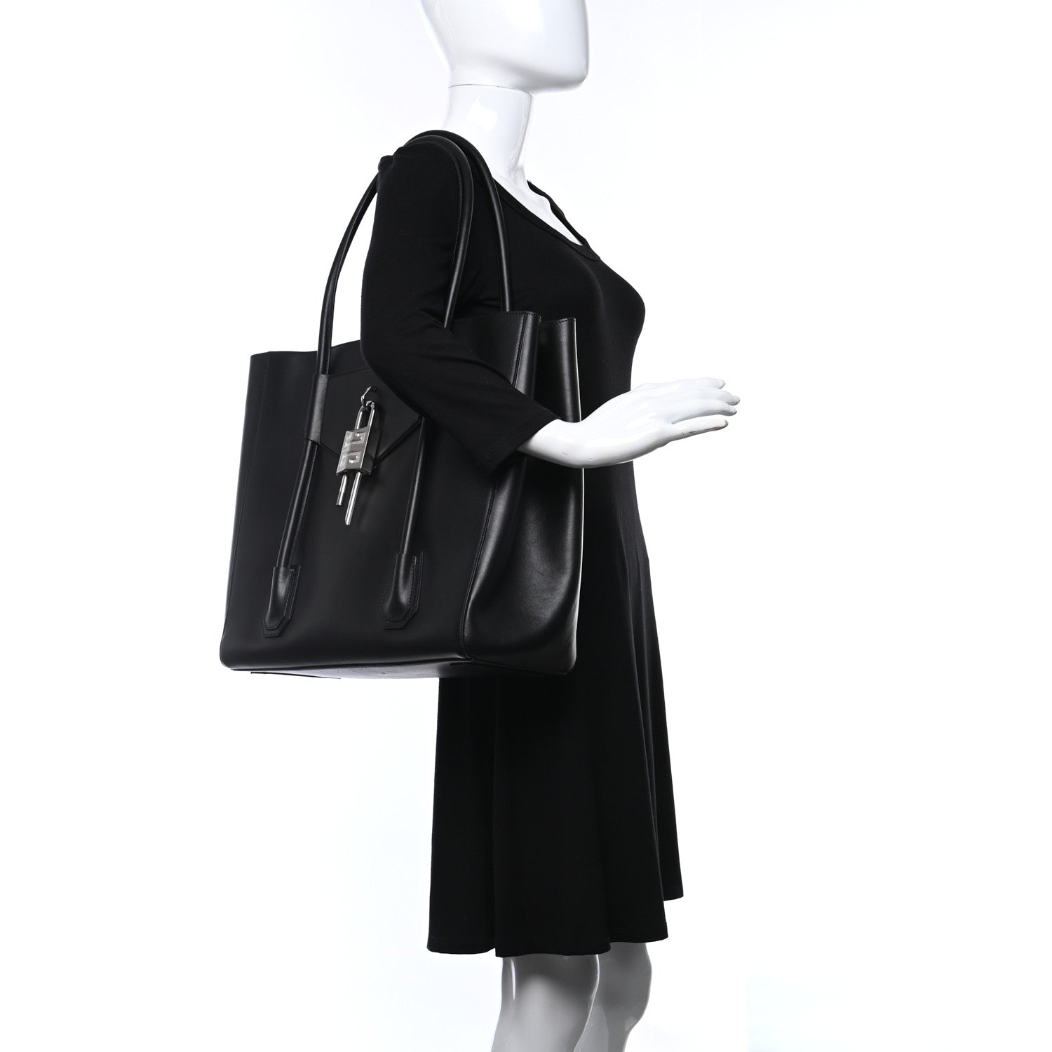 Givenchy Smooth Calfskin Lock Antigona Shopper Tote Black 2 of 11