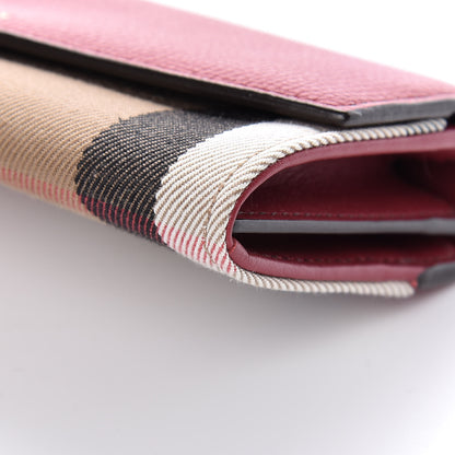 Burberry Calfskin House Check Porter Continental Wallet Red 9 of 12