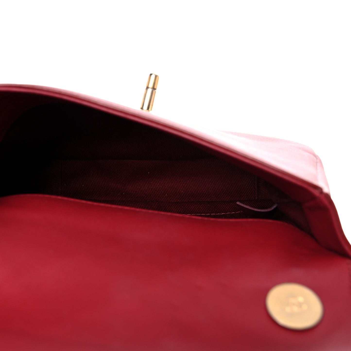 Calfskin Stitched Flap Red