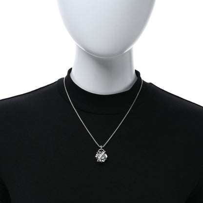 David Yurman Sterling Silver Diamond Prasiolite 16mm Petite Cable Wrap Pendant Necklace 4 of 5
