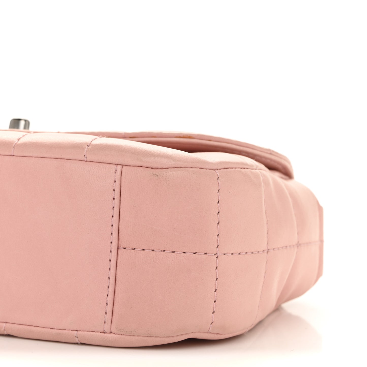 Lambskin Quilted Chocolate Bar 4 Chain Flap Pink
