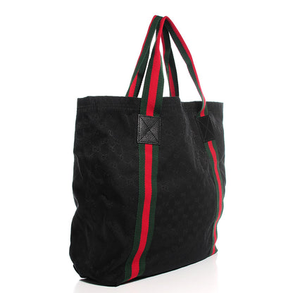 Gucci GG Monogram Medium Web Handle Vertical Tote Black 3 of 10