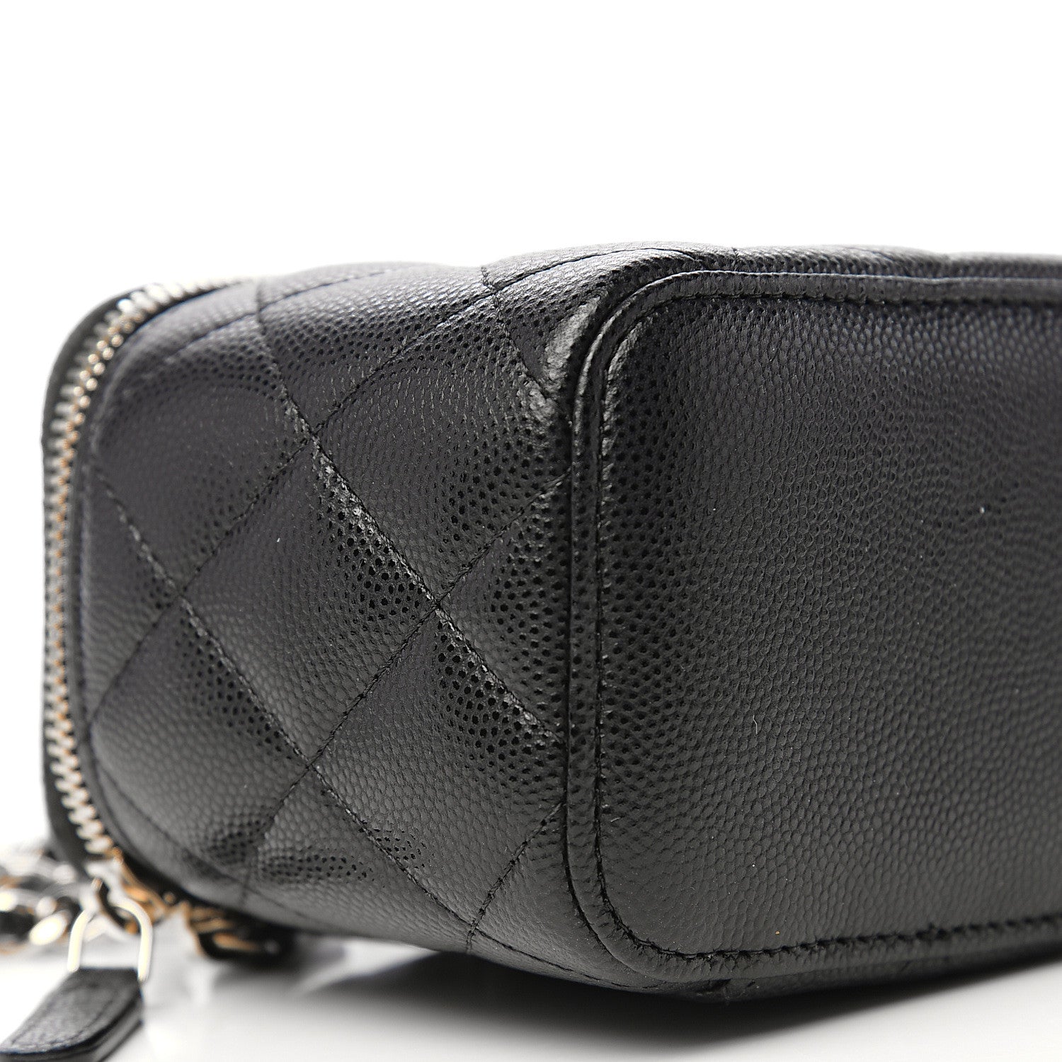 Chanel Caviar Quilted Mini Vanity Case With Chain Black 7 of 9