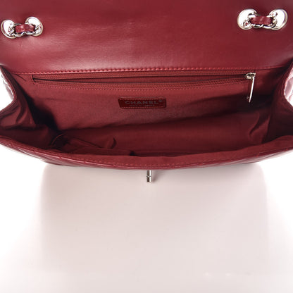 Chanel Lambskin Chevron Quilted Large Surpique Flap Dark Red 6 of 8