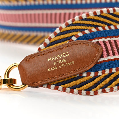 Hermes Toile Swift 50mm Sangle Cavale Shoulder Strap Ambre Rose D'Ete Gold 4 of 4