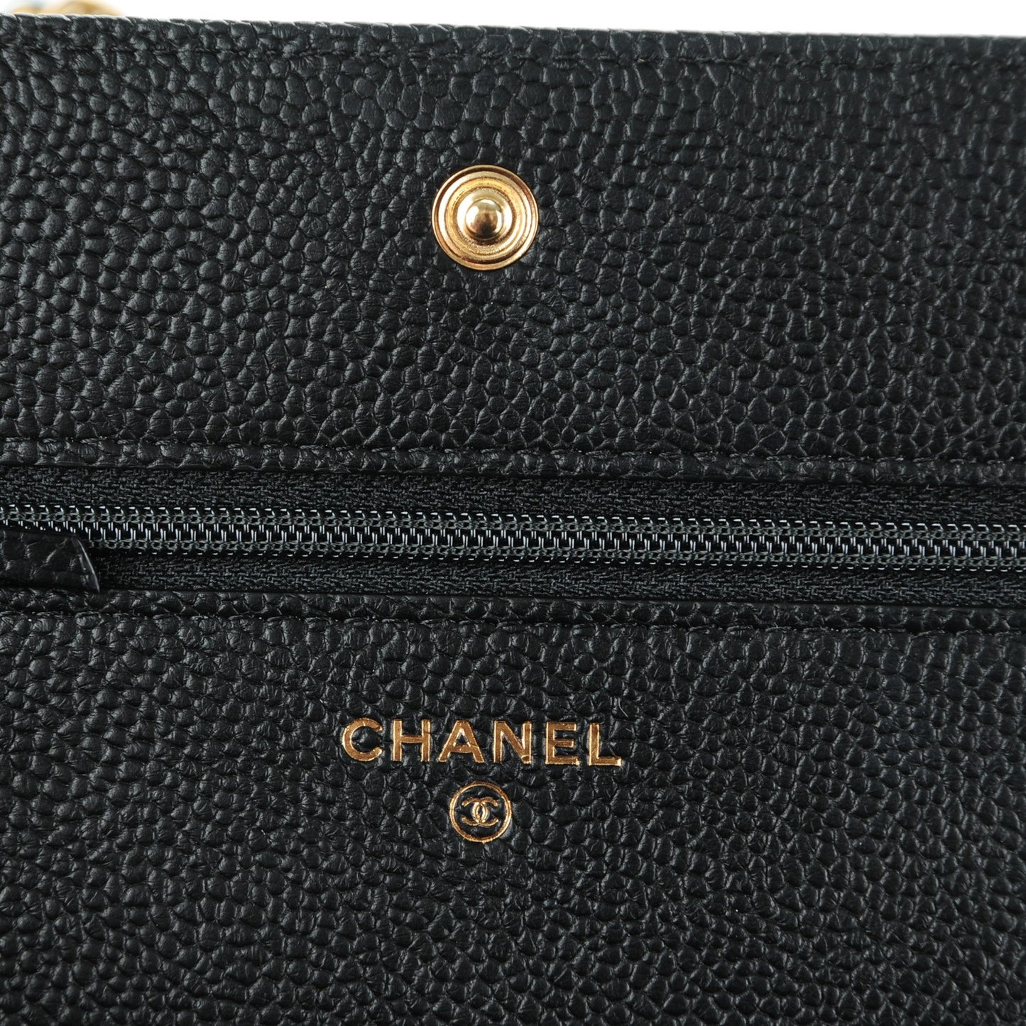 Caviar Quilted Boy Wallet On Chain WOC Black