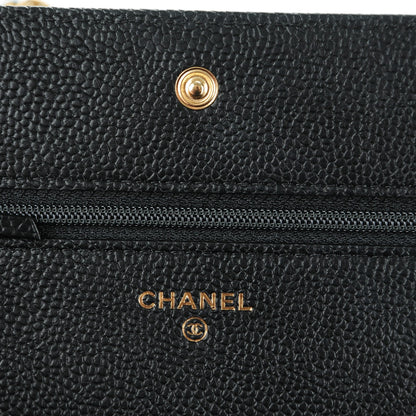 Chanel Caviar Quilted Boy Wallet On Chain WOC Black 6 of 8