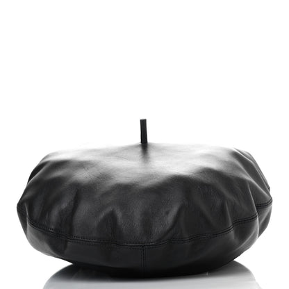Christian Dior Lambskin Arty Beret Cap 57 Black 3 of 4