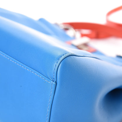 Fendi Nappa Colorblock Mini Peekaboo Iconic Satchel Blue Royal Papavero Cuoio 13 of 19