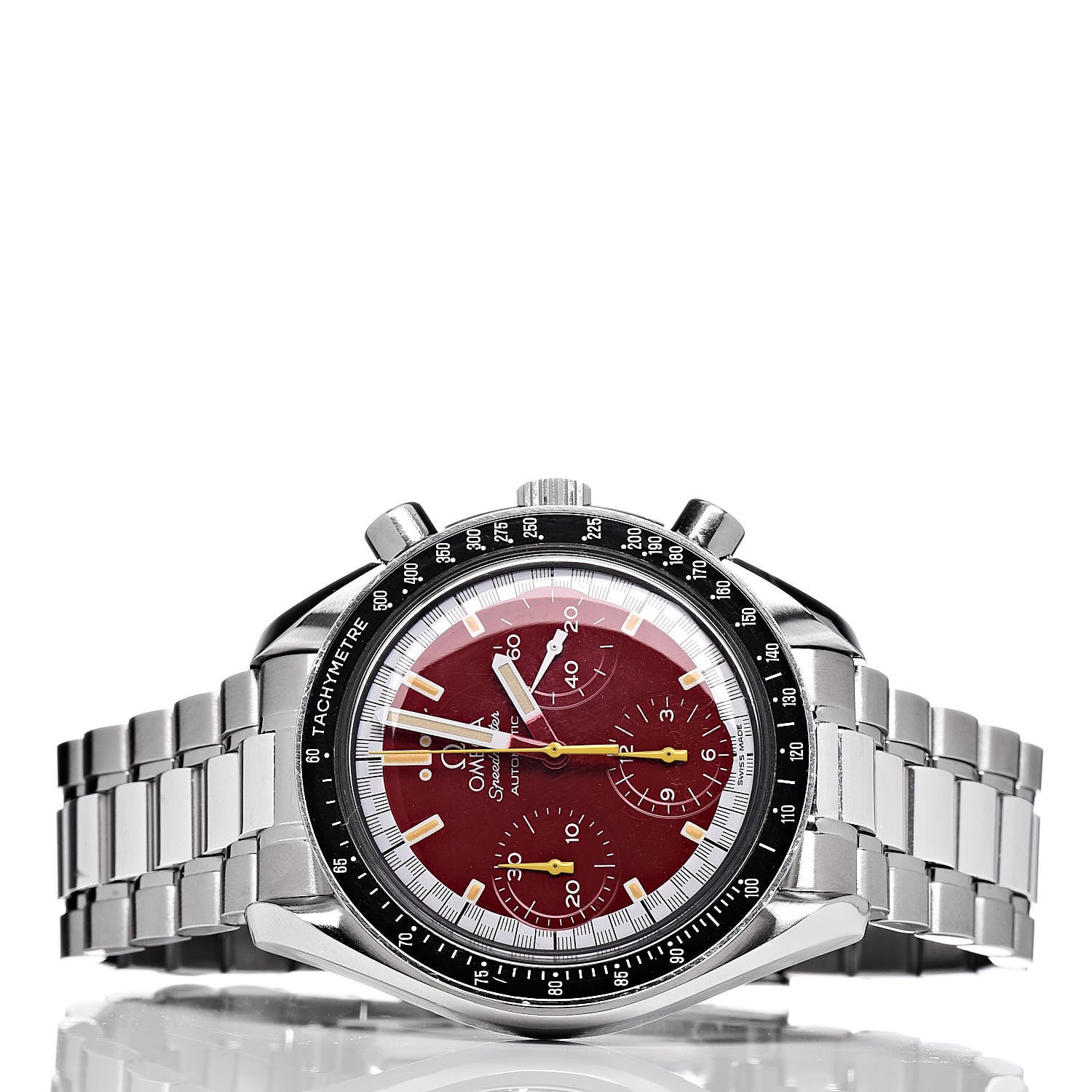 Omega Stainless Steel 39mm Speedmaster Chronograph Automatic Watch Red 3510.61.00 3 of 8