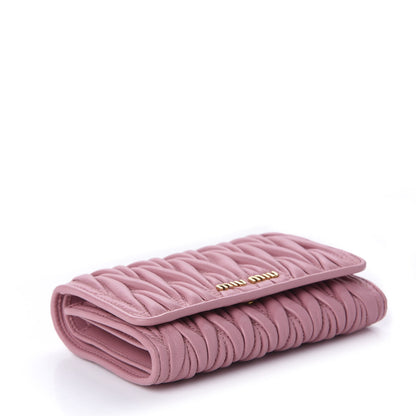Miu Miu Nappa Matelasse Flap Wallet Rosa 4 of 10