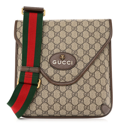 Gucci GG Supreme Monogram Web Medium Neo Vintage Flap Messenger Bag Beige New Acero 1 of 9