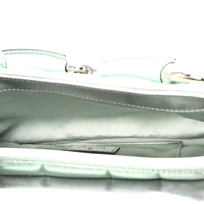 Gucci Iridescent Nappa Vertical Matelasse Small Maxi Horsebit Chain Shoulder Bag Iridescent Salvy Green 5 of 9