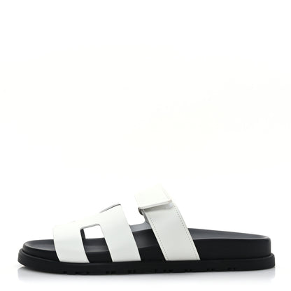 Hermes Calfskin Womens Chypre Sandals 37 White 1 of 9