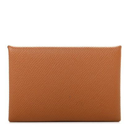 Hermes Epsom Calvi Card Case Gold 1 of 7