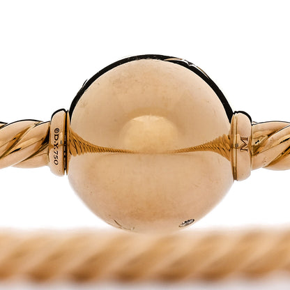 David Yurman 18K Yellow Gold Diamond 14mm Solari Station Bracelet 4 of 4