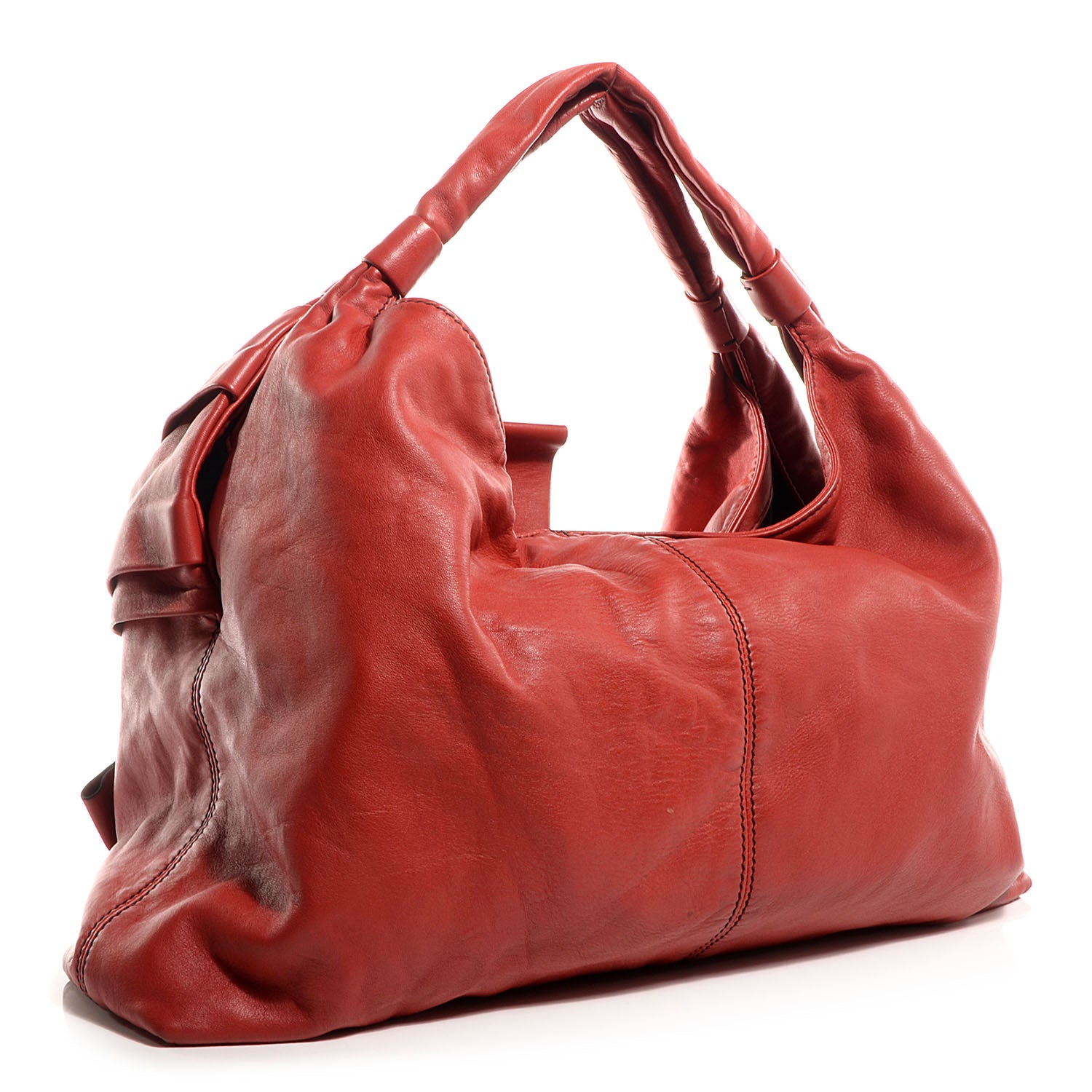 Valentino Garavani Nappa Premier Bow Hobo Rosso 3 of 8