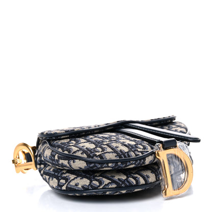 Christian Dior Oblique Mini Saddle Bag Blue 4 of 8