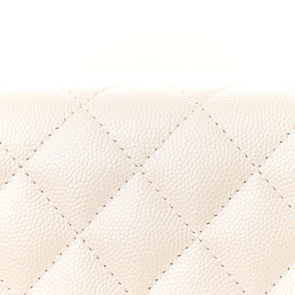 Chanel Pearly Caviar Quilted Fit For You Wallet on Chain WOC White 9 of 11