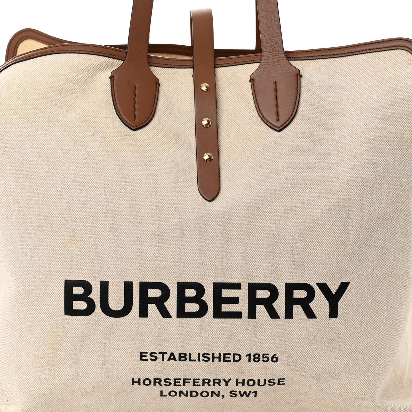 Cotton Canvas Calfskin Large Soft Belted Tote Bag Natural