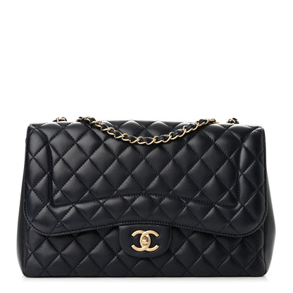 Chanel Lambskin Quilted Jumbo Mademoiselle Chic Flap Navy 1 of 11